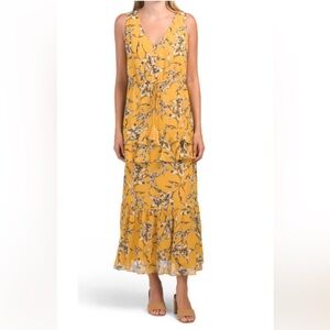 Taylor Floral Tiered Sleeveless V-neck Maxi Dress Size 12 NWT